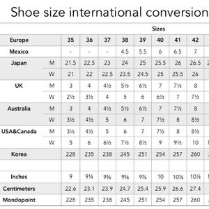 Shoe size converter